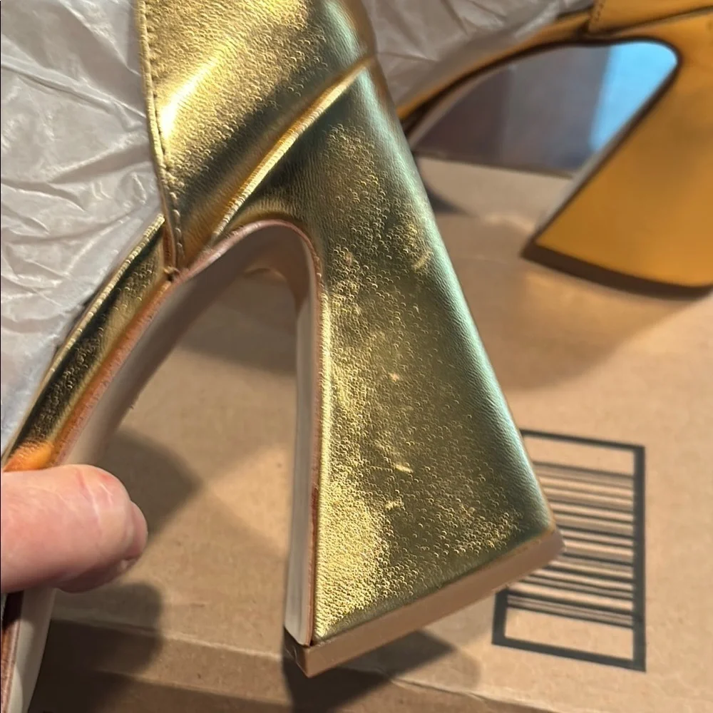 Circus by Sam Edelman Women's Gold Chunky platform Heels size 9.5 - Picture 9 of 13